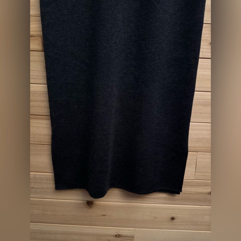 Vintage Talbots Size Medium Petite Charcoal Gray Wool Maxi Dress - Picture 8 of 11